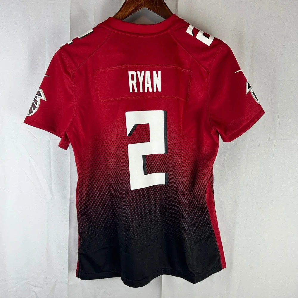 Nike Atlanta Falcons Jersey Women L Red‎ Black Matt Ryan 2 Gradient NFL On Field